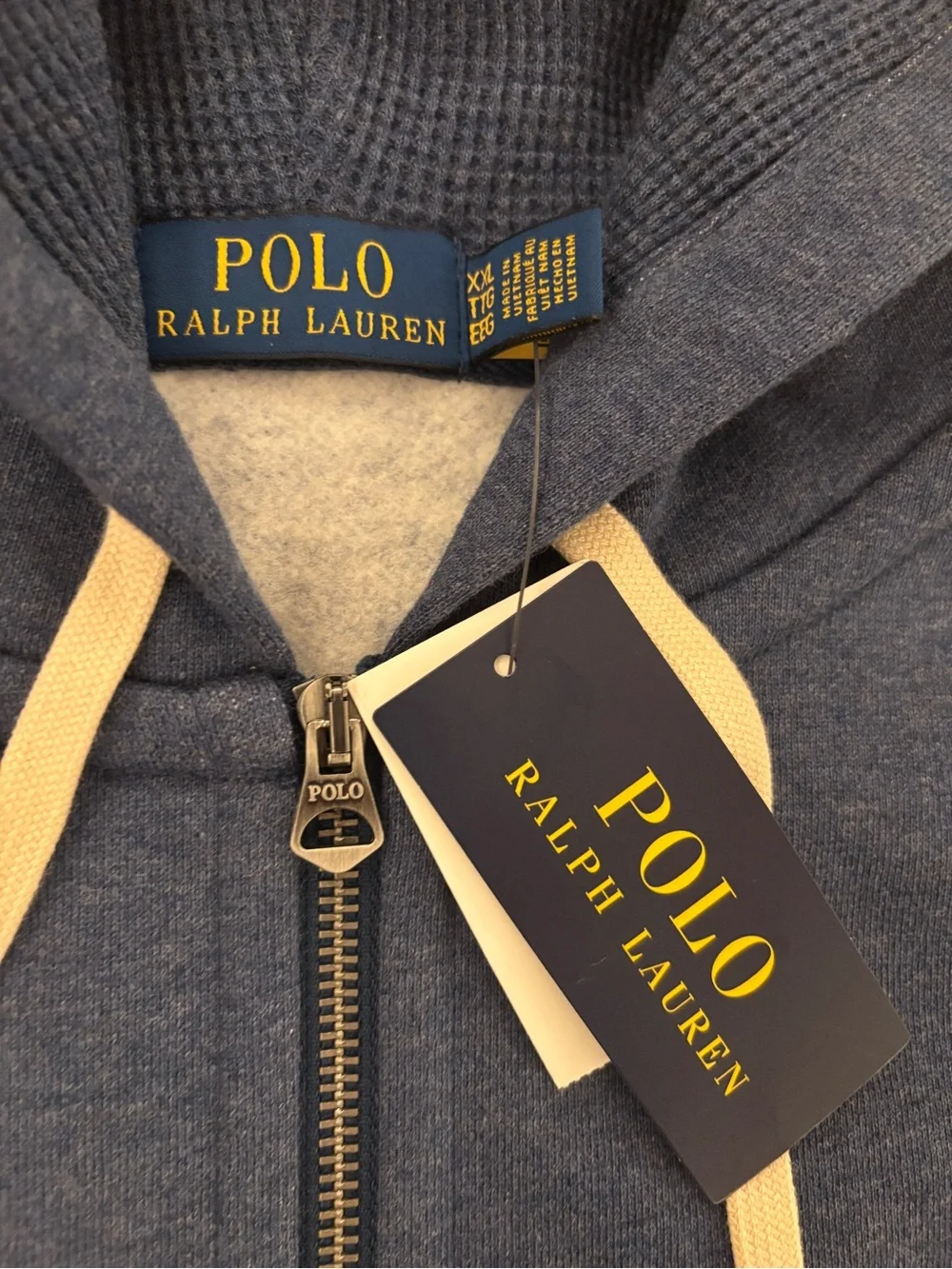 Polo Ralph Lauren: Blue Full-Zip Drawstring Hoodie - Size XXL - NWT, Unused